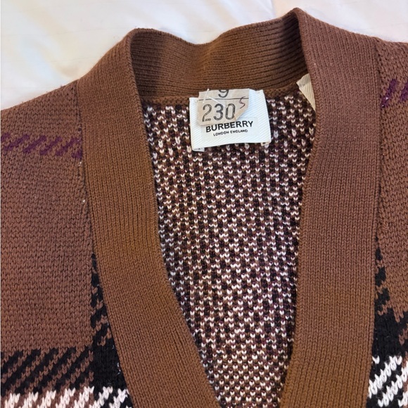Burberry Tan Checkered Cardigan Women's - Picture 4 of 11